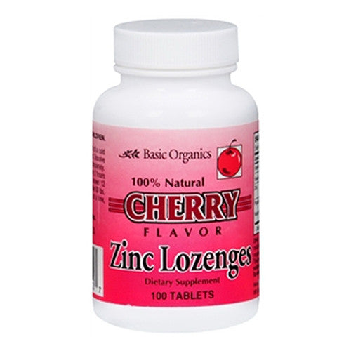 Basic Organics Zinc Lozenges With Cherry Flavor - 100 Tablets